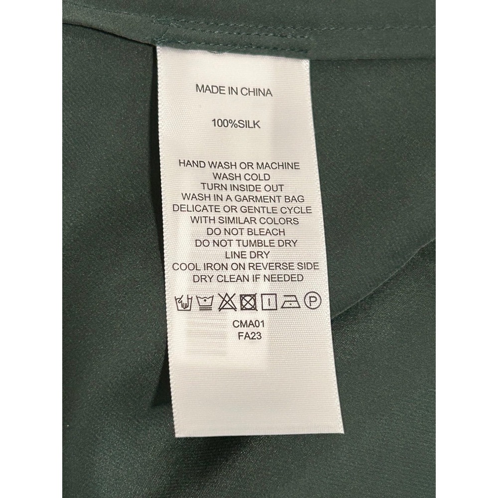 Quince 100% Washable Silk Midi Skirt Mulberry Green Size S Bias Cut - Picture 7 of 7